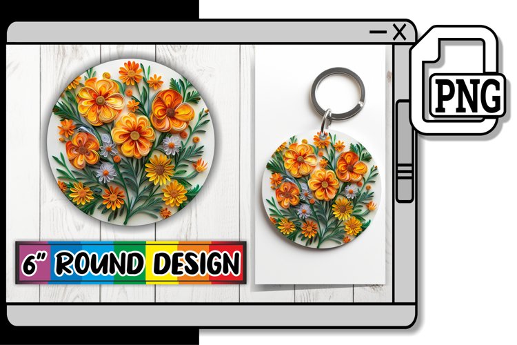 Stylish 3D Blossom Keychain & Coaster example image 1