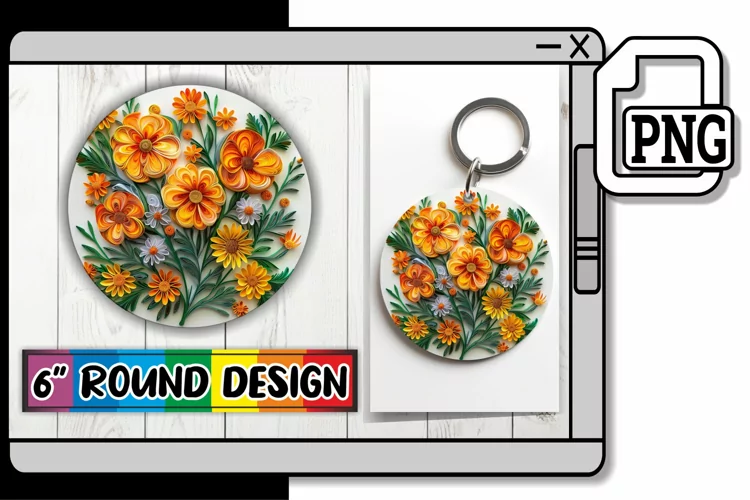 Stylish 3D Blossom Keychain & Coaster