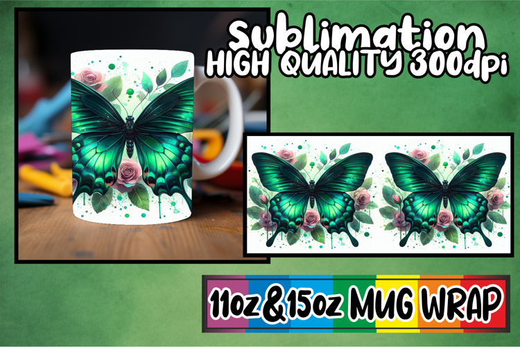 Joyful adventures 11oz 15oz sublimation wrap, Butterfly