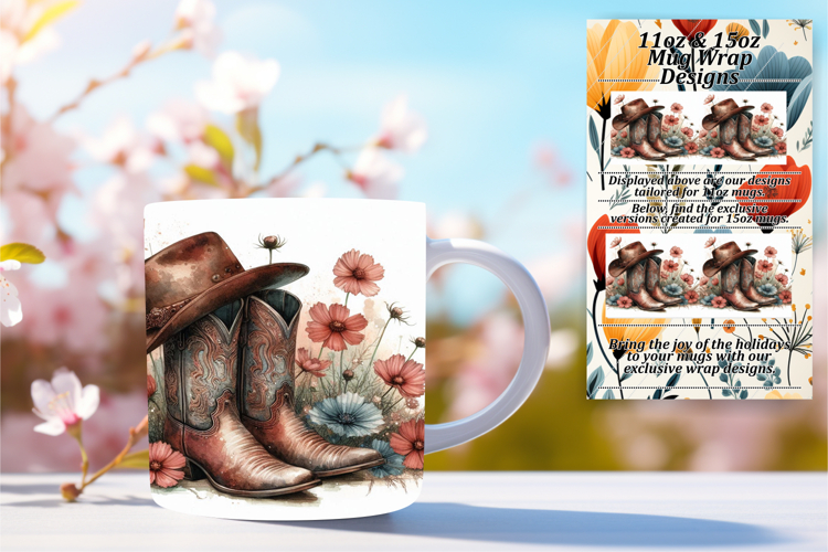 GREAT GIFT: 11oz Mug Wrap PNG , Western