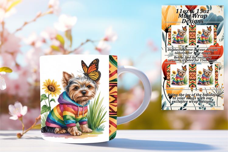 Sleek 11oz Png Mug Wrap Artwork , Cute Dog