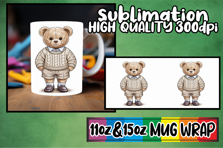 Enchanted mornings sublimation print, Teddy Bear