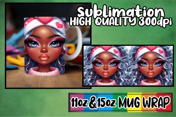 Unique adventures 11oz 15oz sublimation wrap, Love Girl