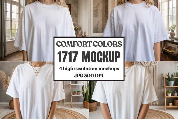 Comfort Colors 1717 Yellow T-Shirt Mockup example image 1