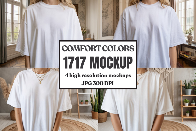 Comfort Colors 1717 Yellow T-Shirt Mockup