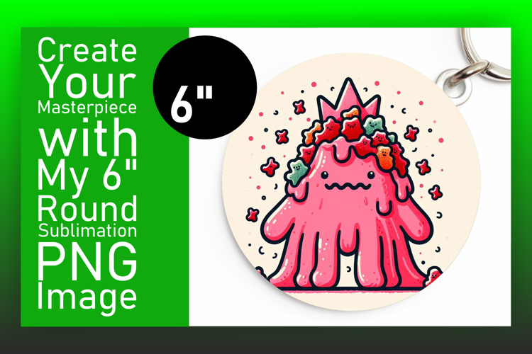 Artful Circle Design Sublimation PNG , Monster