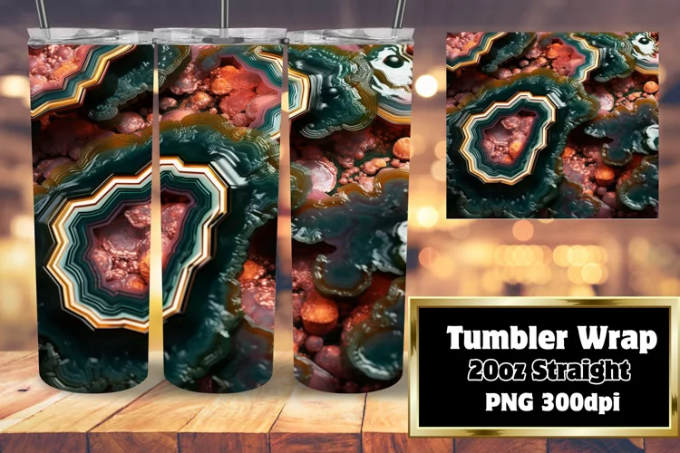 Glittering Agate 3D Tumbler Wrap 20oz Design