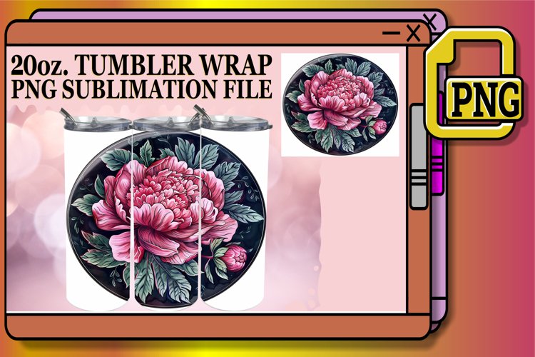 Fresh Blooms Denim Tumbler Sublimation 20oz example image 1