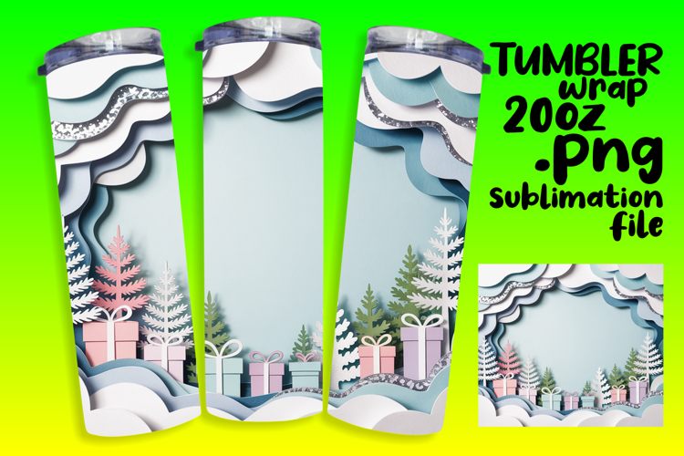 20oz Sublimation Tumbler Wrap , Christmas