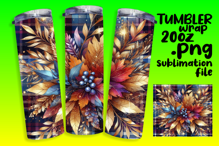 Creative 20oz Tumbler Wrap for Gifts , Autumn Flower example image 1