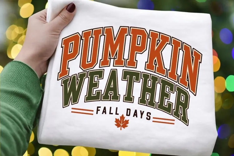 Pumpkin Weather Fall Days PNG, Retro Autumn Typography