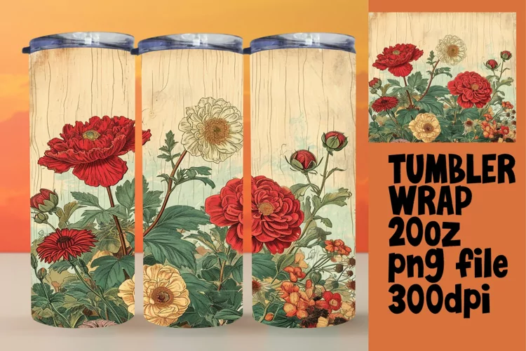 Classic Blossom Tumbler Wrap - 20oz Showcase
