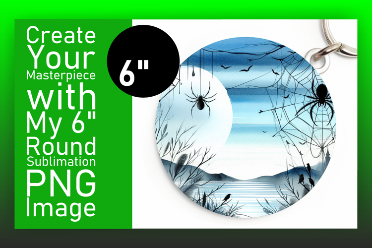 Dynamic Keychain Circle Design Template , Halloween