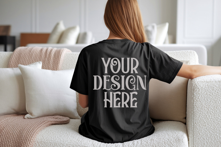 Black Tshirt Mockup Image 14