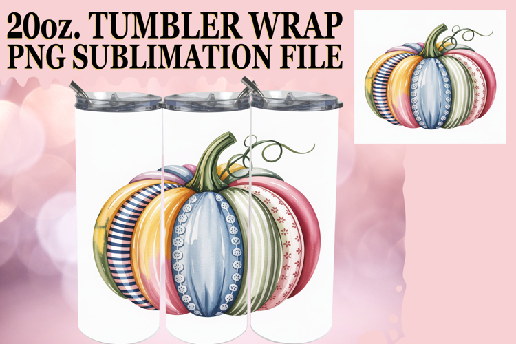 BRIGHT ADVENTURES 20oz TUMBLER WRAP, Pumpkin Watercolor