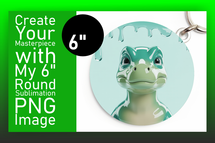 Creative Circle PNG Car Coaster Template , Cute Dino