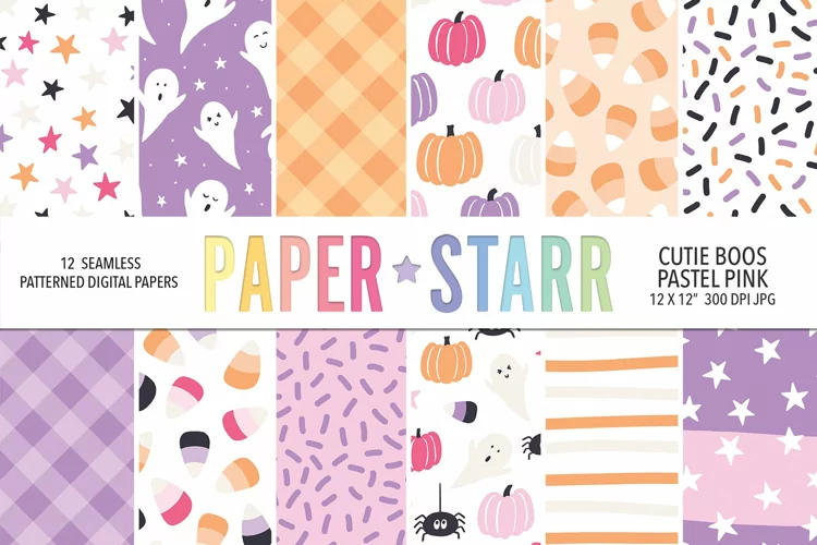 Pastel Halloween Digital Paper Set
