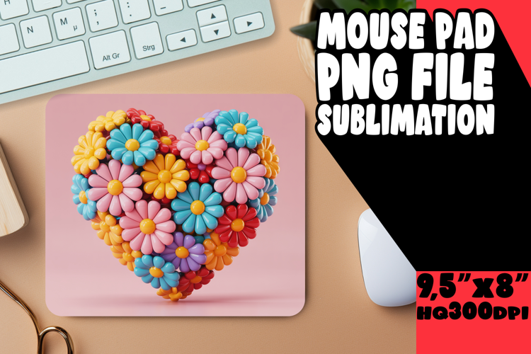 Bright Desk Mat Ideas for Kids, Flowers Heart