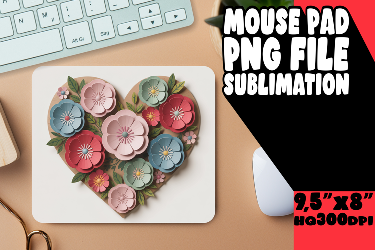 Luminous Mouse Pad Design Ideas, Flowers Heart