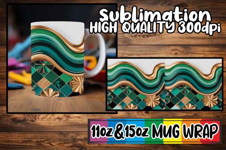 Bright smiles 11oz 15oz sublimation wrap, Pattern