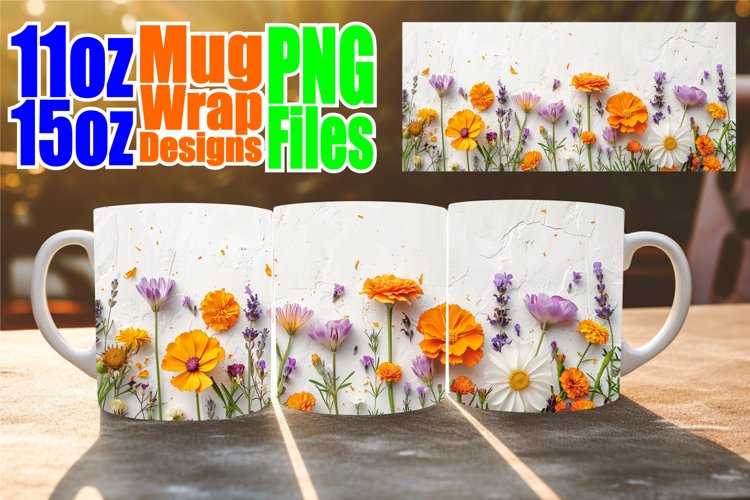 Fresh Flower Sublimation Mugs - 11oz   15oz Delight