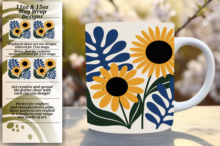 Charming 11oz Mug Wrap Png Template , Flowers
