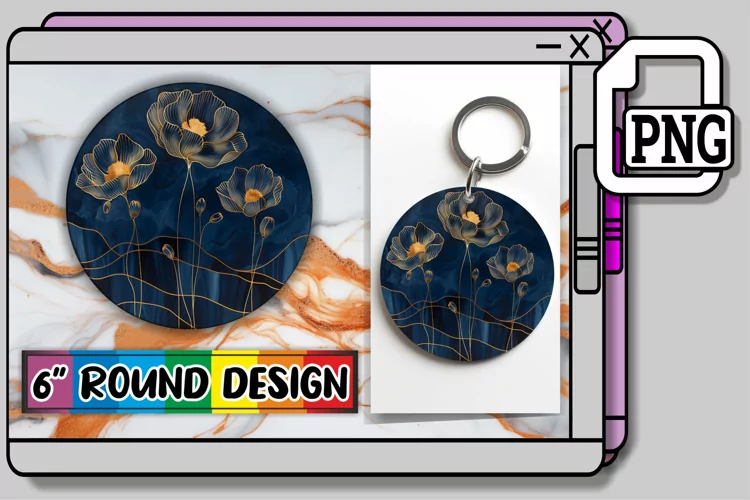 Summer Blooms: Sublimation Keychain & Car Coaster Circles