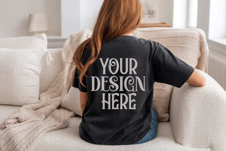 Black Tshirt Mockup Image 19