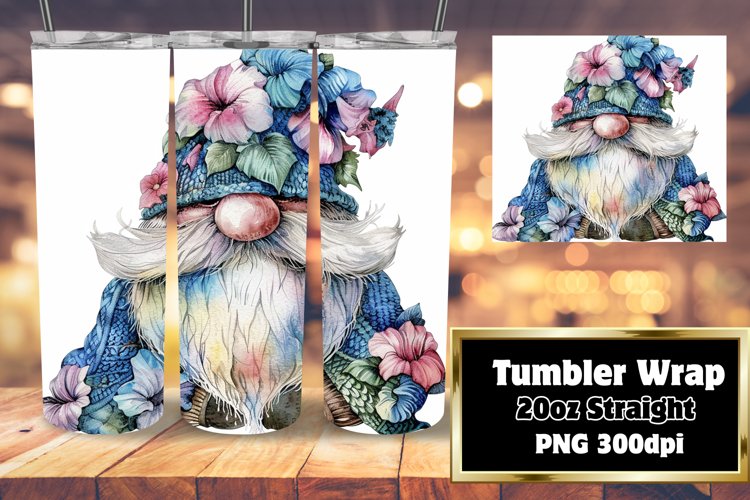 Serene Watercolor Gnome 20oz Tumbler Designs