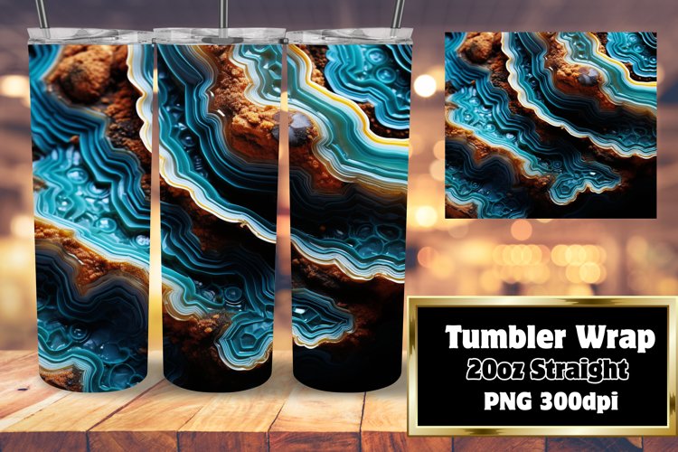 3D Agate Geode Tumbler 20oz Sparkle Wrap example image 1