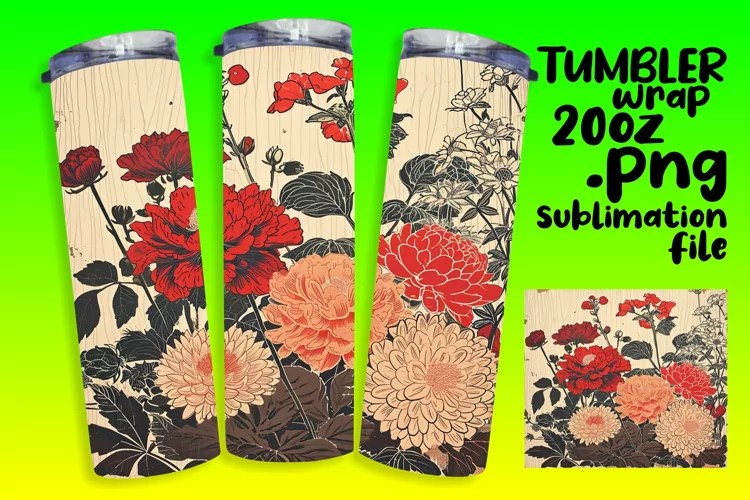 Timeless Vintage Flower Tumbler Wrap - 20oz Elegance