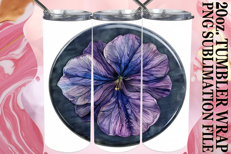 Denim Flower Tumbler Design Spring 20oz example image 1