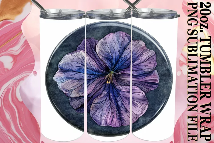 Denim Flower Tumbler Design Spring 20oz