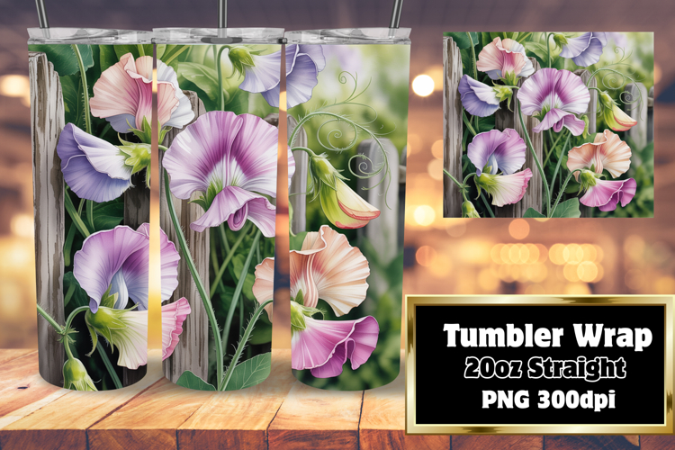 VIBRANT 20oz Tumbler Wrap for Sublimation , Flowers