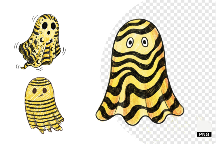 Doodle Halloween Ghosts PNG