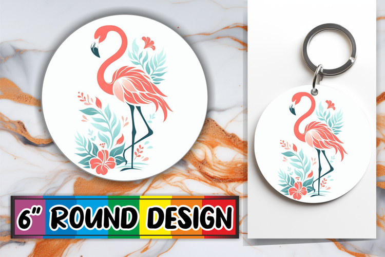 Whimsical Car Coaster Round PNG, Flower Animals