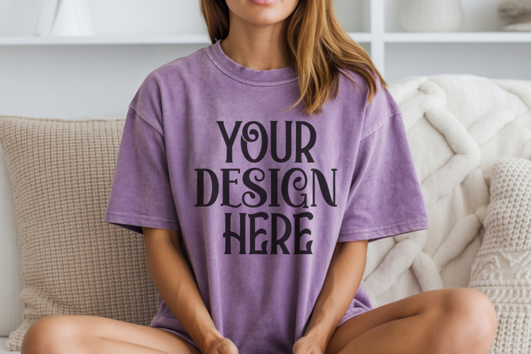 Violet Comfort Colors 1717 T-shirt Mockups,1717 Mockups