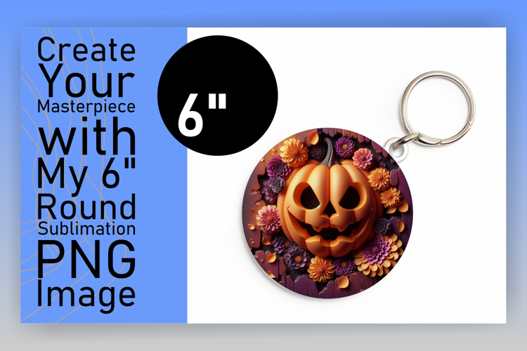 Sophisticated Round Design for Sublimation , 3D Pumpkin