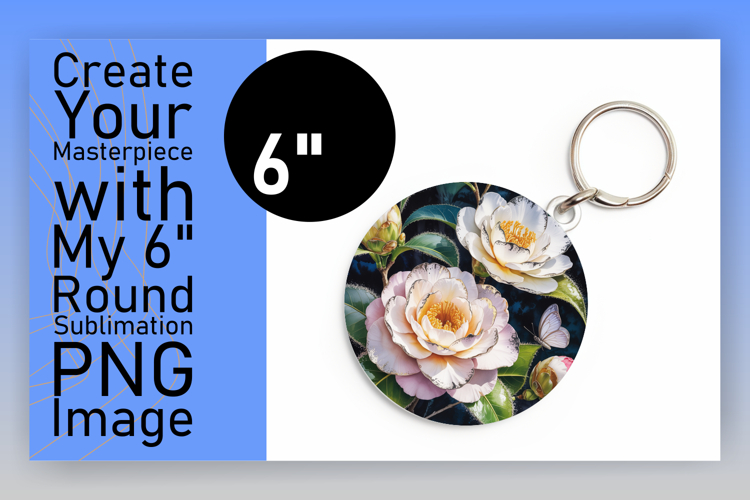 Charming Circle Design Sublimation PNG , Flowers