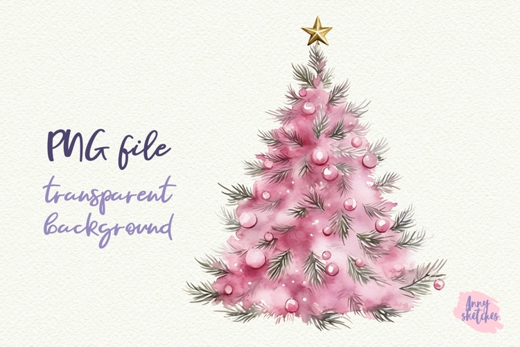 Pink Christmas Tree PNG | Coquette Christmas Clipart