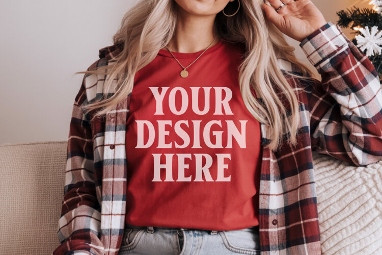 Cumin Comfort Colors 1717 Christmas Shirt Mockup, Cozy example image 1