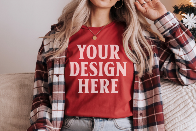Cumin Comfort Colors 1717 Christmas Shirt Mockup, Cozy