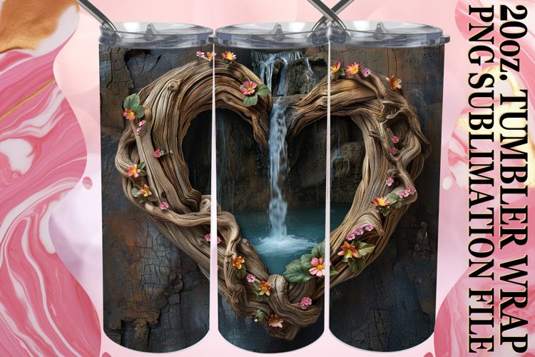 Heartwood Haven Tumbler Wrap Sublimation - Summer Serenity example image 1