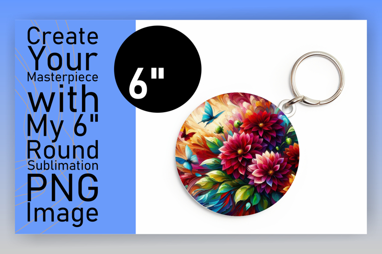 Dynamic Round Design for Coaster Artwork , Flowers