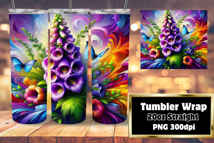 ELEGANT 20oz Tumbler PNG Design , Flowers