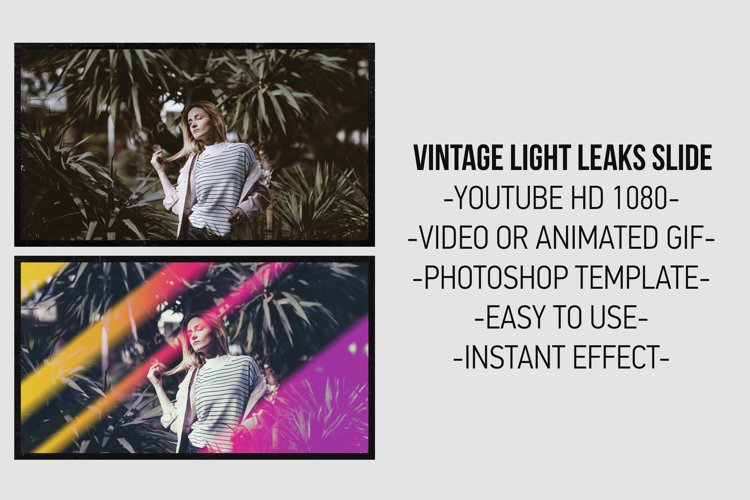 Animated Vintage Light Leaks Slide Template example image 1