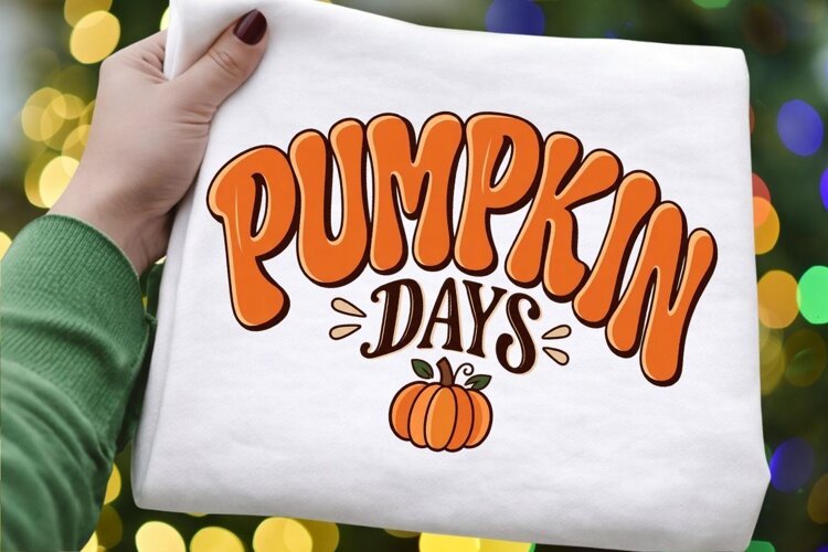 Pumpkin Days PNG, Cute Autumn Pumpkin Typography Sublimation example image 1