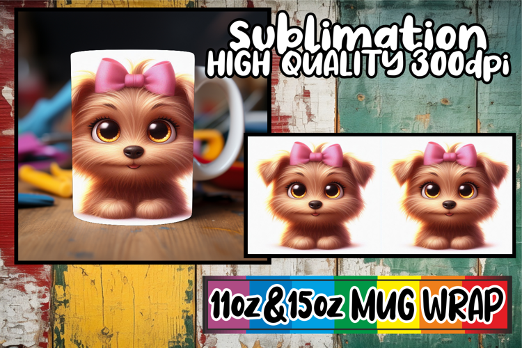 Radiant love 11oz 15oz sublimation wrap, 3D Dog