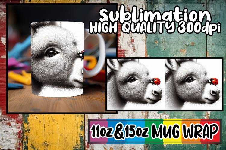 Unique thoughts 11oz 15oz sublimation wrap, Cute Animals