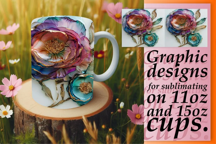 Whimsical Floral Wonderland Mug Wrap: Sublimation - 11oz/15o